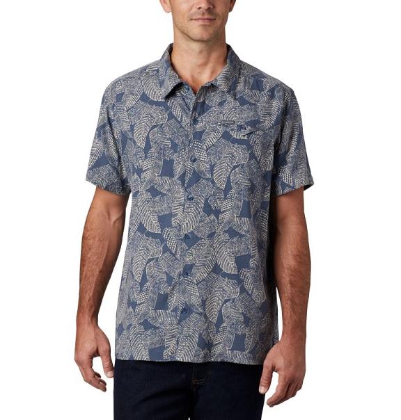 Columbia Lakeside Trail Shirts Blue For Men's NZ62305 New Zealand